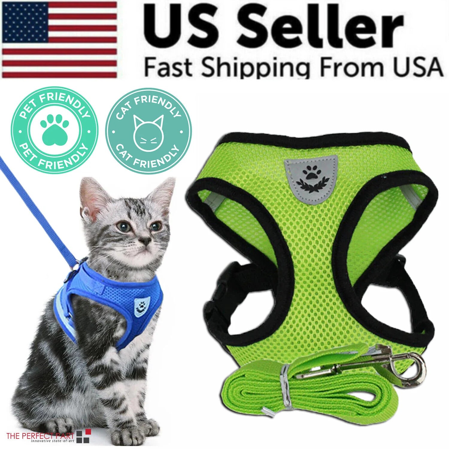 Ultimate Adjustable Pet Harness for Dogs and Cats - Reflective Control Vest with Leash in Multiple Sizes