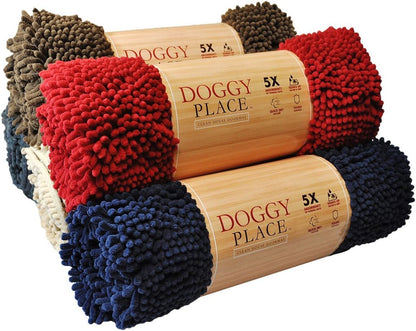 Dog Mud Mat - 36" x 26" Oatmeal | Ultra-Absorbent Microfiber Rug for Snow, Mud & Salt | Durable, Quick-Dry, and Non-Slip - Perfect for All Breeds