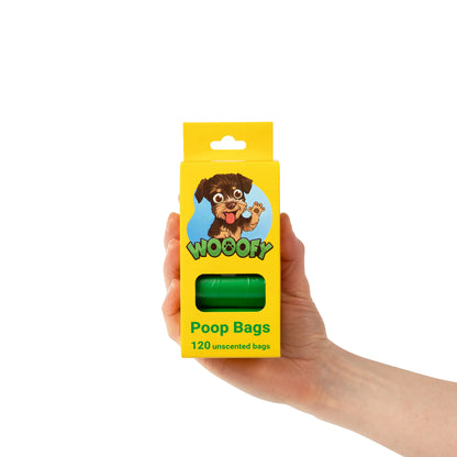 Eco-Friendly Leak-Proof Dog Poop Bags - Wooofy I 120 Extra Thick Unscented Waste Disposal Solution for Dogs