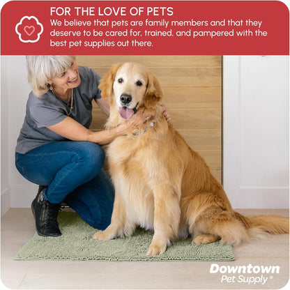 Dog Mud Mat - 36" x 26" Oatmeal | Ultra-Absorbent Microfiber Rug for Snow, Mud & Salt | Durable, Quick-Dry, and Non-Slip - Perfect for All Breeds