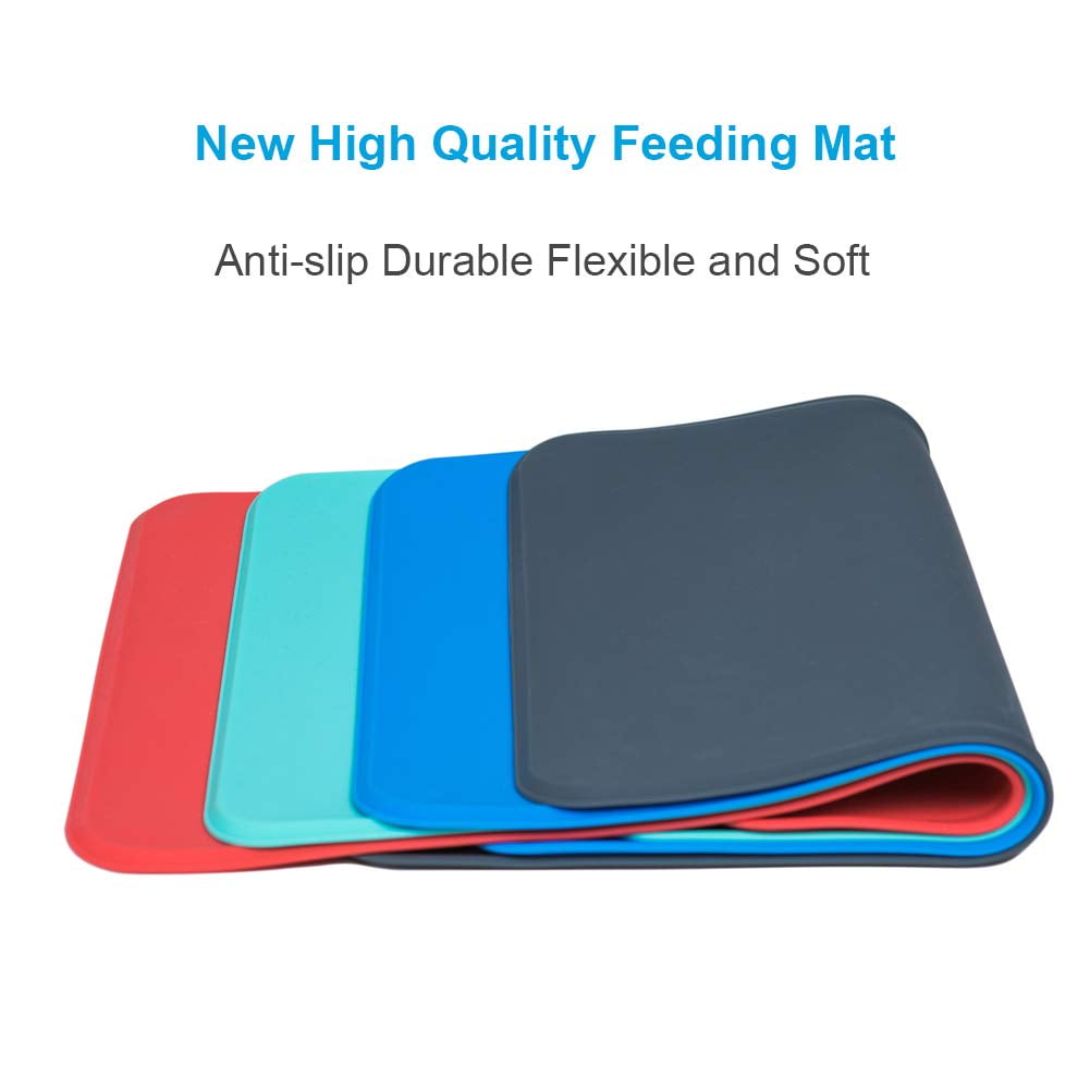 Revolutionary Silicone Waterproof Pet Food Mat - Mess-Free Feeding for Cats and Dogs in Stylish Blue