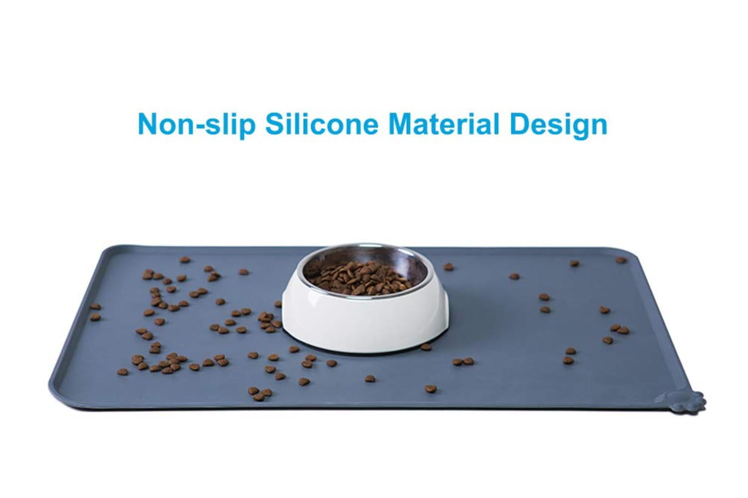 Revolutionary Silicone Waterproof Pet Food Mat - Mess-Free Feeding for Cats and Dogs in Stylish Blue