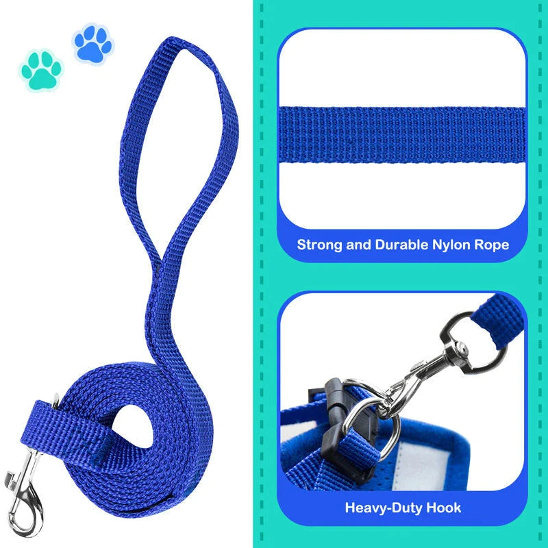 Ultimate Adjustable Pet Harness for Dogs and Cats - Reflective Control Vest with Leash in Multiple Sizes
