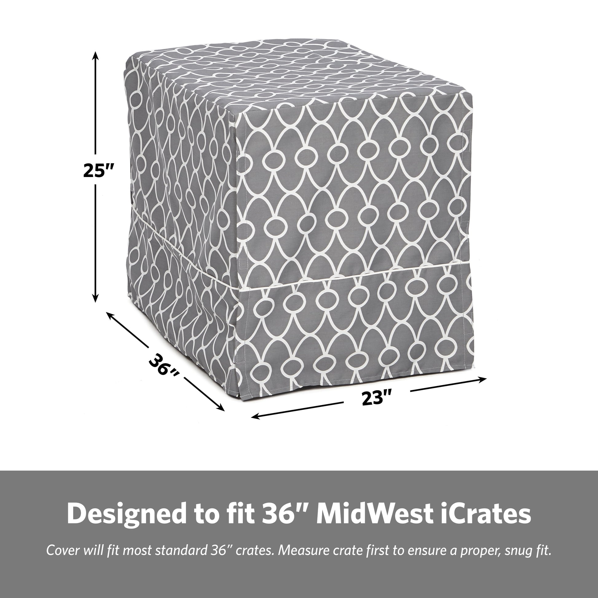 Transform Your Dog's Crate into a Cozy Sanctuary with the Midwest Homes for Pets Gray Geometric Crate Cover (36" Design)