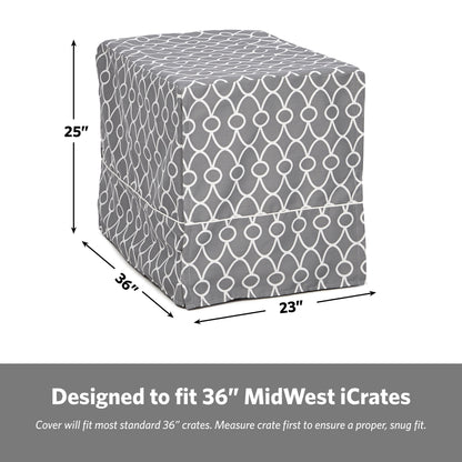 Transform Your Dog's Crate into a Cozy Sanctuary with the Midwest Homes for Pets Gray Geometric Crate Cover (36" Design)