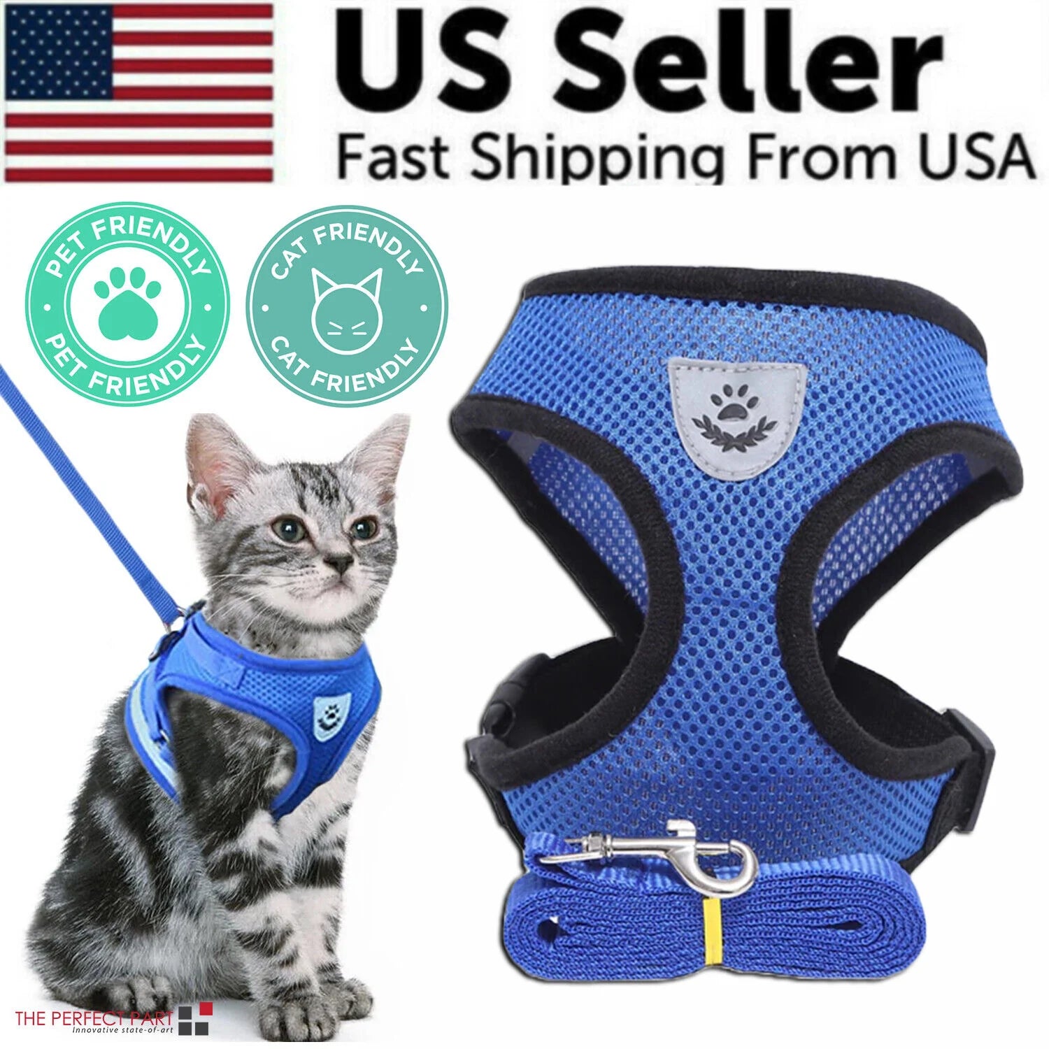 Ultimate Adjustable Pet Harness for Dogs and Cats - Reflective Control Vest with Leash in Multiple Sizes