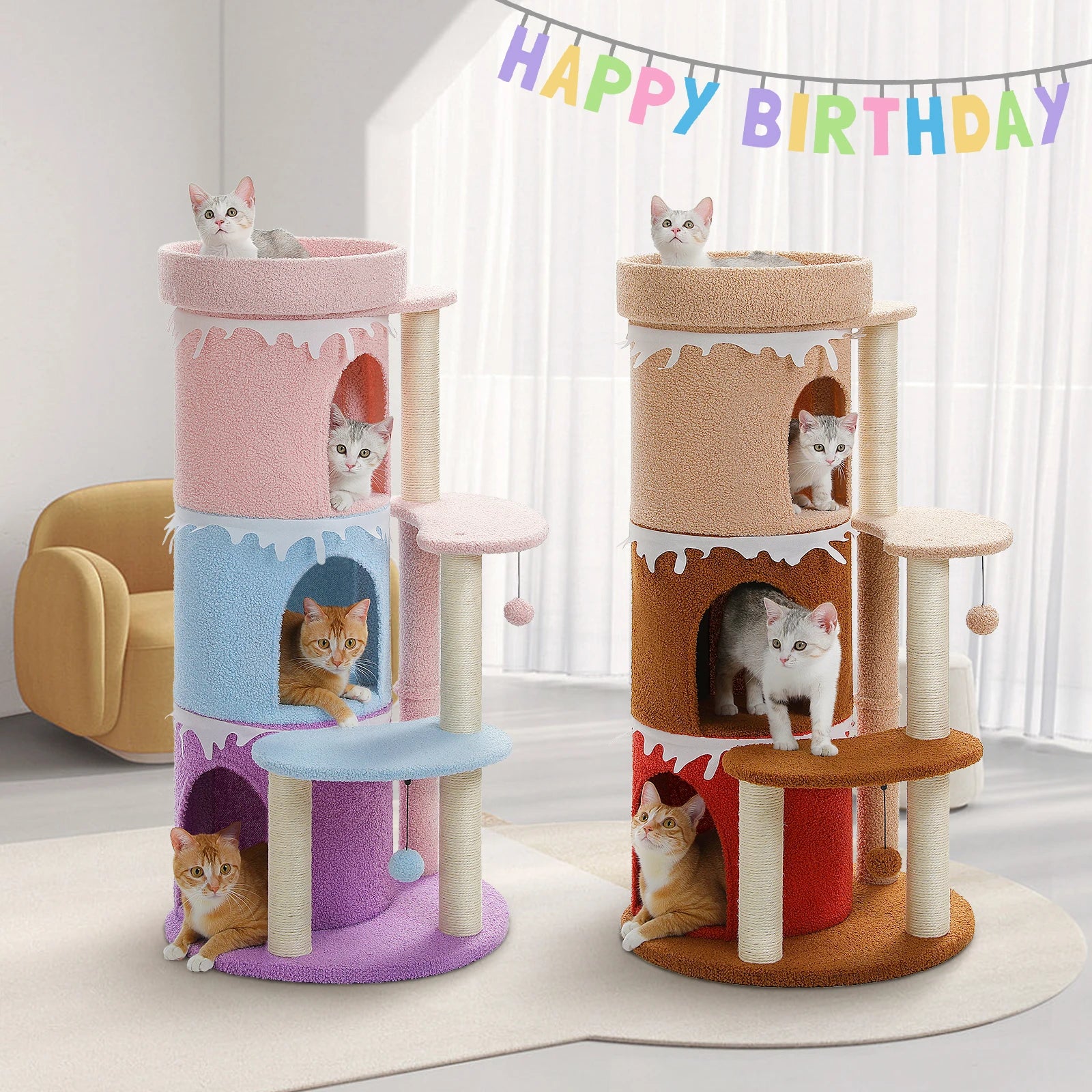 Delight Your Feline with Our Spacious Cat Tree Tower - Perfect for Large Cats with Cozy Condos and Fun Scratching Posts
