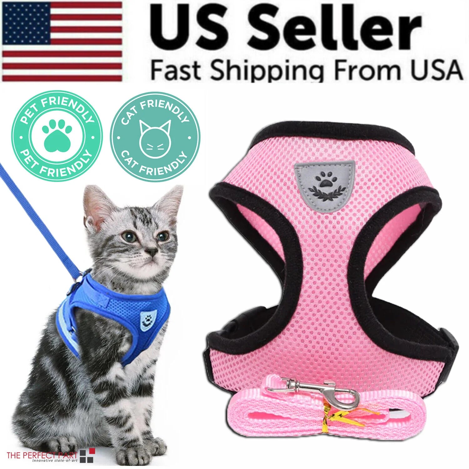Ultimate Adjustable Pet Harness for Dogs and Cats - Reflective Control Vest with Leash in Multiple Sizes