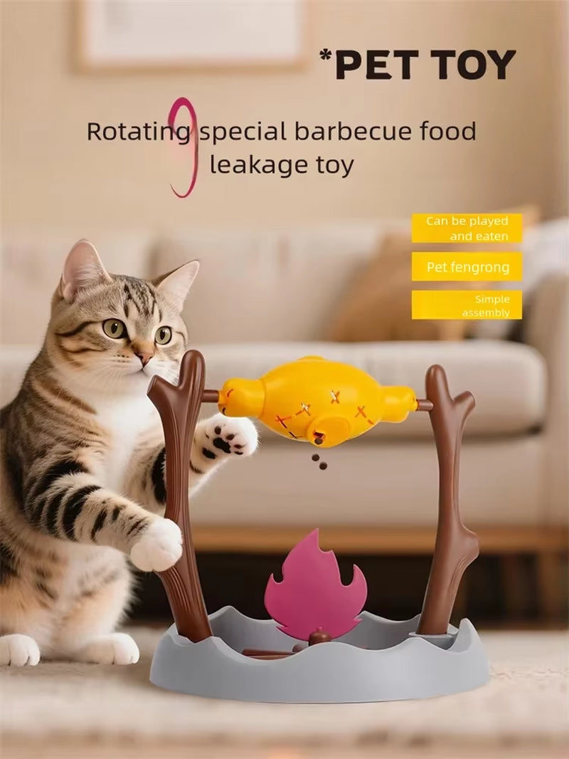 Engaging Interactive Slow Feeder Toy for Cats - 360° Rotating Snack Dispenser for Fun and Education