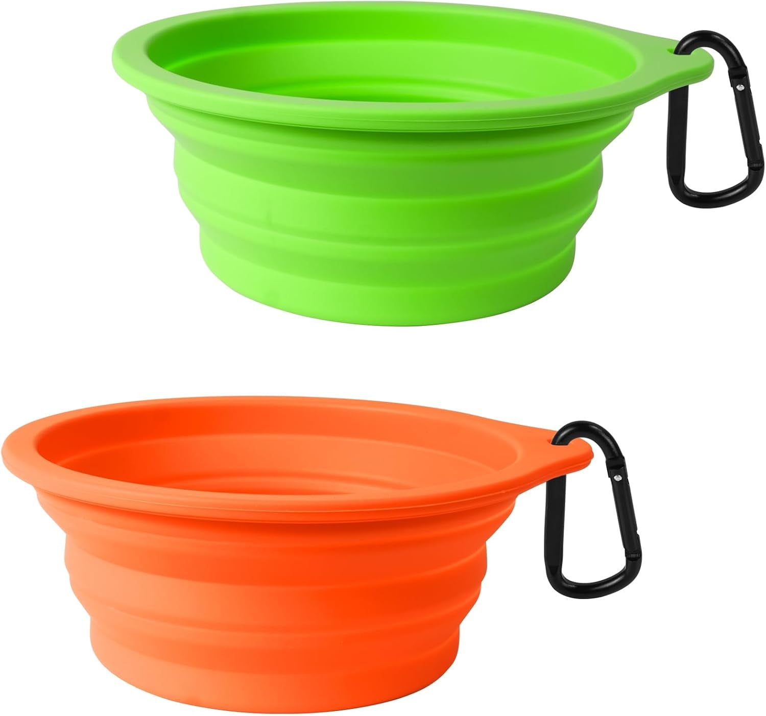 Travel-Friendly 2-Pack Silicone Collapsible Dog Bowls - BPA Free, Dishwasher Safe, Perfect for Food and Water on the Go (Army Green & Blue)