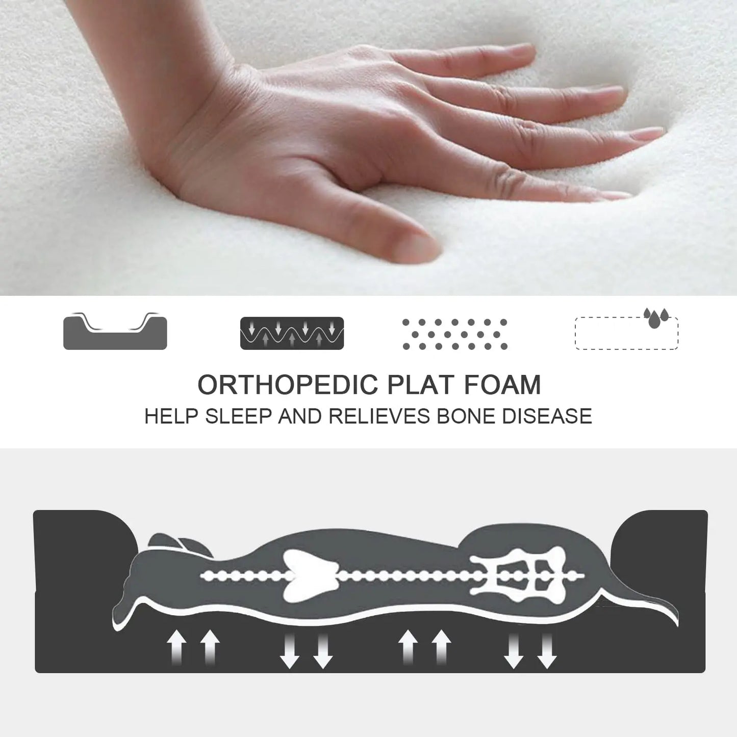 Luxurious Orthopedic Bolster Dog Bed for Large Breeds - Removable & Washable Cover with Non-Skid Foam Base