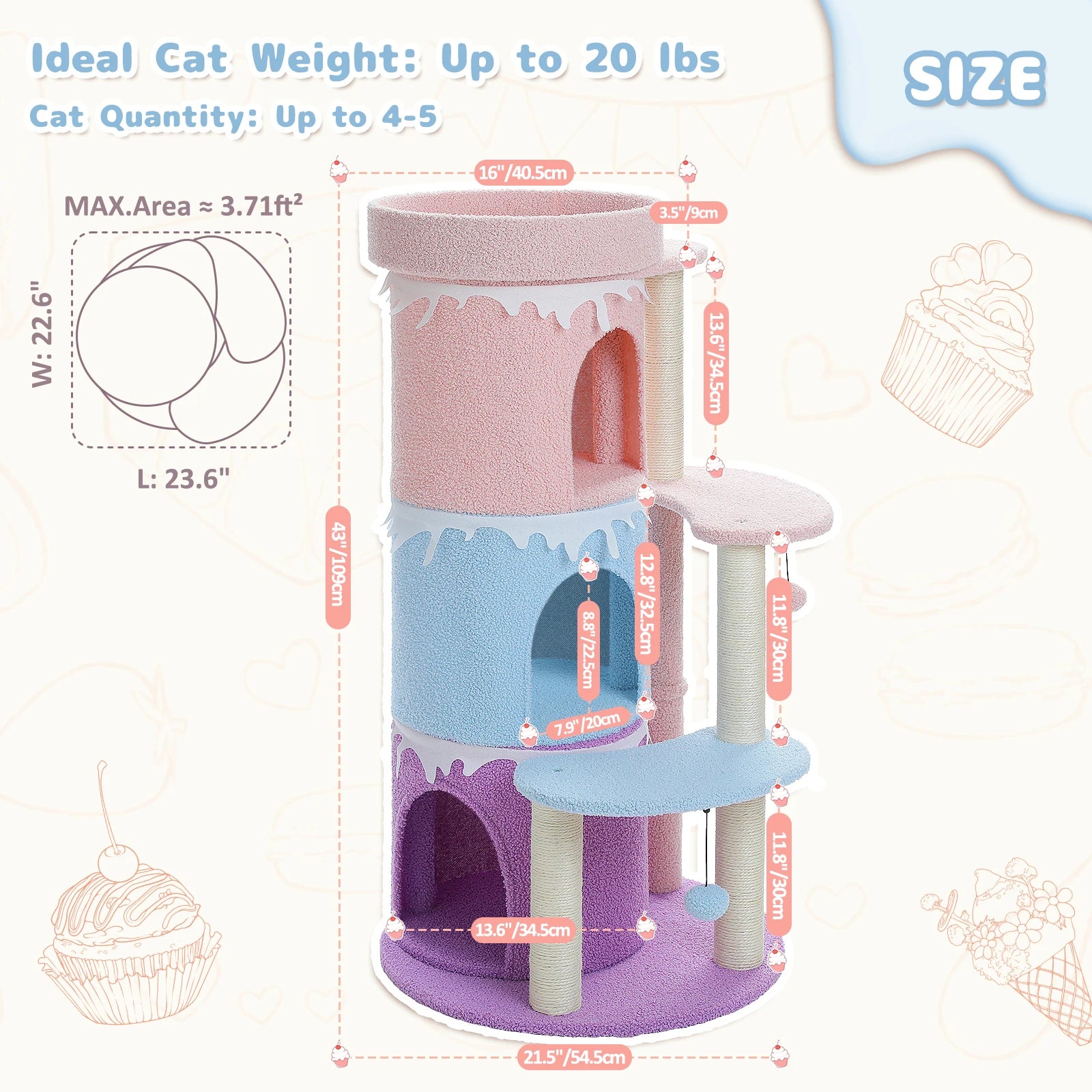 Delight Your Feline with Our Spacious Cat Tree Tower - Perfect for Large Cats with Cozy Condos and Fun Scratching Posts