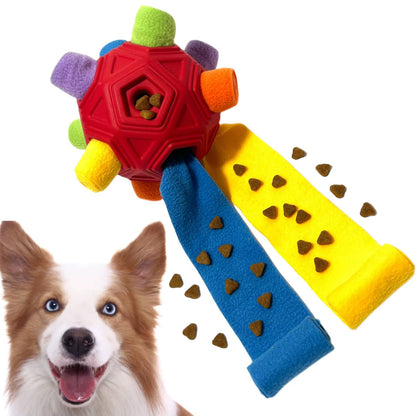 Interactive Snuffle Ball for Dogs - Unbreakable Chew Toy and Treat Dispenser for Fun Foraging Play