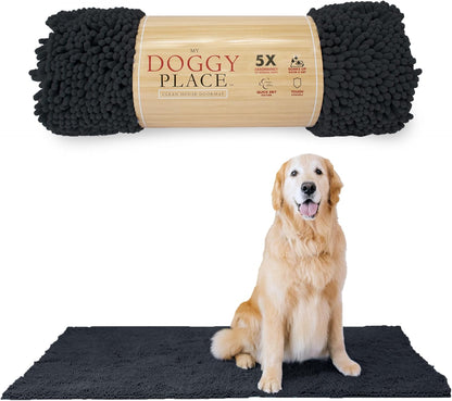 Dog Mud Mat - 36" x 26" Oatmeal | Ultra-Absorbent Microfiber Rug for Snow, Mud & Salt | Durable, Quick-Dry, and Non-Slip - Perfect for All Breeds