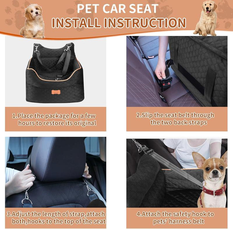 Elevate Your Dog's Travel Experience with Our Memory Foam Booster Seat - Perfect for Small Dogs Up to 25lbs!